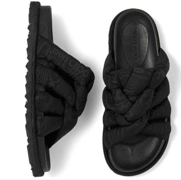 Jimmy Choo Sandals Black MSRP $595 Jimmy Choo Kes Slide Sandals - Picture 17 of 17